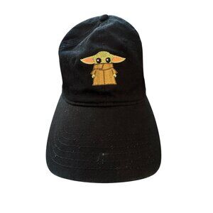 Disney Parks Star Wars Baby Yoda Embroidered Black Adjustable Cap Hat